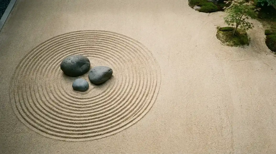 天空彩 书斋枯山水沙盘全景